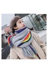 ZZLLFF 45 * 20 0CM Femme Femme Automne Hiver Plaid Echarpe Cachemire tricoté Couverture Couverture Chaude Chapeaux Soft Soft 