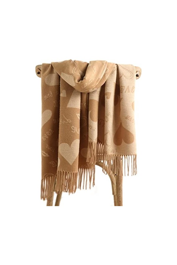 Tbkoly Écharpe de Poncho à la Mode, écharpe châle en Cachemire Chaud et Solide for Femme Lettre imprimée épaisse Couverture d