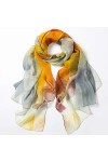 GCC Écharpe en Mousseline De Soie des Fleurs Imprimée La Mode pour Femme,Printemps Et Automne Nouvelle écharpe Longue en Soie