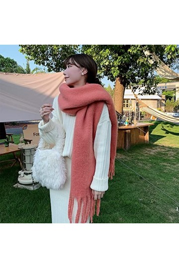 Foulard Femme Cheveux Echarpe Soie Nouvelle Écharpe Femmes Mode Couleur Écharpe Douce Grande Écharpe Plus Épaisse Couleur Uni