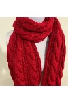 Foulard Femme Cheveux Echarpe Soie Écharpe Rouge Femmes Nouveau Tricoté Épaississement Chaud Extérieur Écharpe Dames Cou Turb