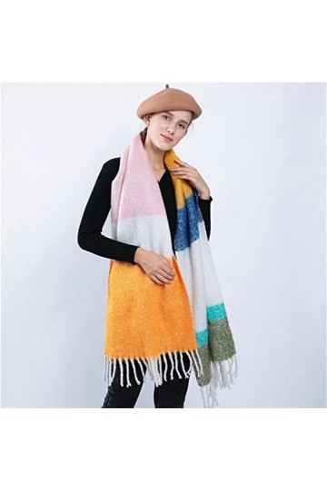 Foulard Femme Cheveux Echarpe Soie Écharpe Douce Femmes Écharpe À Carreaux Châle Wrap Épais Chaud Couverture De Base Gland Ch