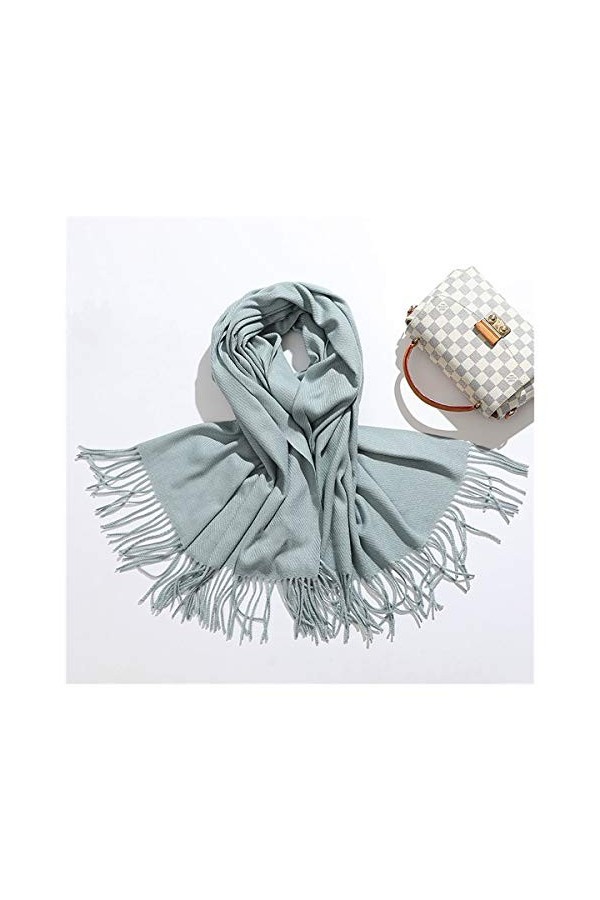 JINGGEGE Femme Écharpe Hiver Mode Châles Femelle Châles Cachemire Handes Hiver Widaps Couleur Solide Couleur Solid Hibijab Ec