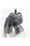 ZZLLFF Écharpe Imitation Cachemire Sweet Solid Couleur Tassel Écharpe Neuf Hiver Femme Allongé Châle Chaude à la Mode à la Mo