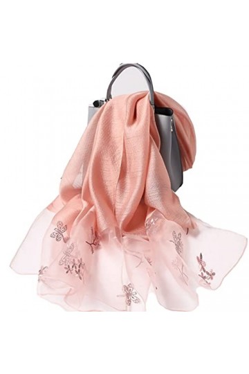 Foulard en Soie, Écharpes de Couverture pour Femmes Gland Laine Hiver Long Rose Doux Écharpe Chaude Mode Impression Confortab