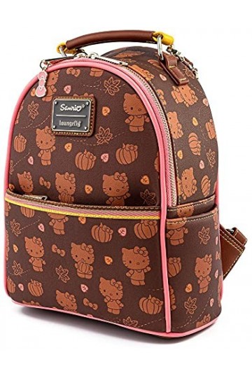 Hello Kitty Loungefly - Pumpkin Spice Femme Mini Sac À Dos Multicolore, Imitation Cuir,