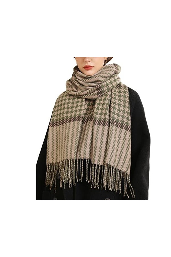 Écharpe de Noël Femmes Tartan Écharpe Plaid Châle Wrap Long Gland Foulard Casual Chaud Silencieux Longue Étole Dames Écharpes