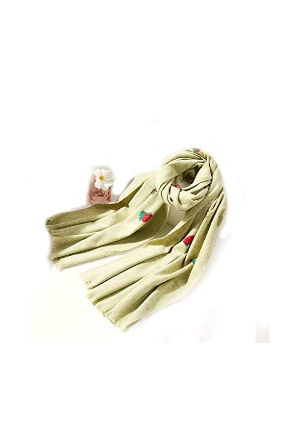 TYXL Foulard de Soie Femme, Écharpe Femmes Broderie Écharpe Mode Féminine Hiver Épais Automne Chaud et Mignon Écharpe Couvert