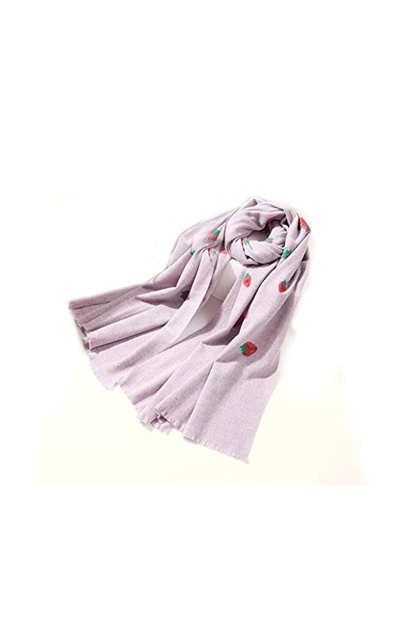 TYXL Foulard de Soie Femme, Écharpe Femmes Broderie Écharpe Mode Féminine Hiver Épais Automne Chaud et Mignon Écharpe Couvert
