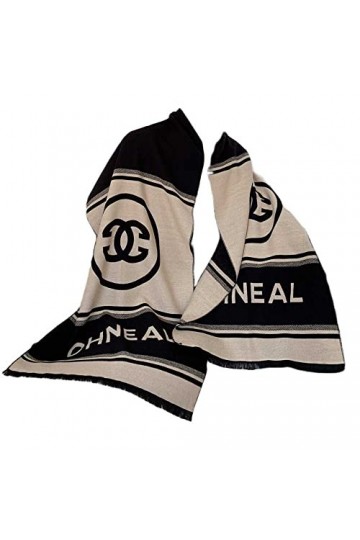 WSPDSD Lettres atmosphériques simples à couleurs bloquées imitation cachemire écharpe col plastron femme allongé épais chaud 