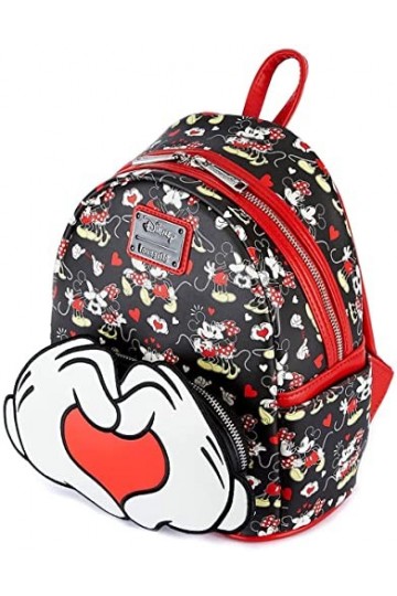Loungefly Disney Mickey and Minnie Heart Hands Womens Double Strap Shoulder Bag Purse