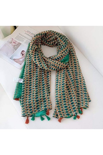 Femmes Automne Coton Viscose Gland châle géométrique Long Pashmina Wrap Protection Solaire été Doux châle