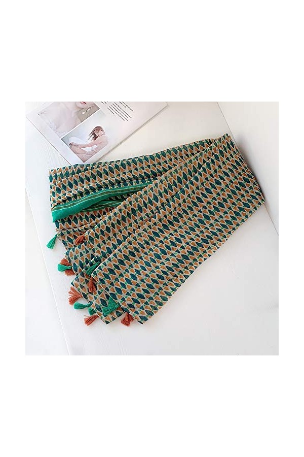 Femmes Automne Coton Viscose Gland châle géométrique Long Pashmina Wrap Protection Solaire été Doux châle