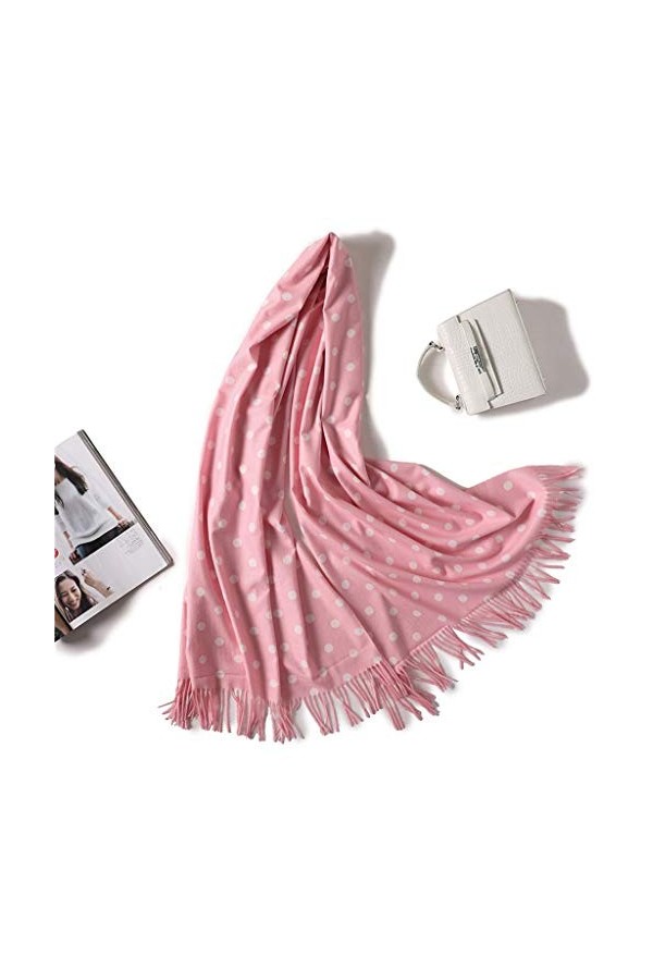 Femmes Écharpe dhiver pour Dames Châles et Wraps Écharpes en Cachemire Dot Chaud Cou Tête Étoles Féminines Color : B 