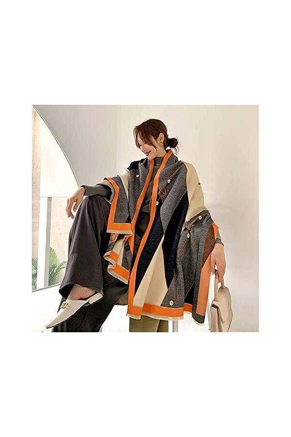 ZZLLFF Écharpe dhiver Femme Cachemire Dame Couverture de Mode Double Face Étudiante Étudiante Étudiante Pashmina Femmes Écha