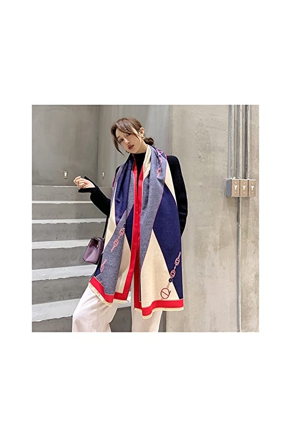 ZZLLFF Écharpe dhiver Femme Cachemire Dame Couverture de Mode Double Face Étudiante Étudiante Étudiante Pashmina Femmes Écha