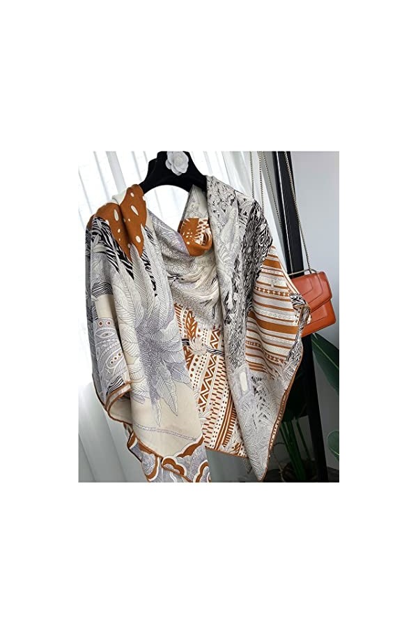 Foulard Grande Couverture Carrée pour Femmes Wraps Pashmina Soie Cachemire Écharpes dhiver Châle Cape Foulard Color : As Sh