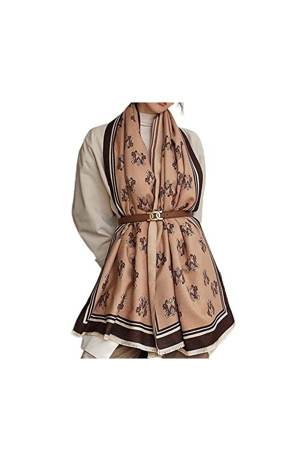 Tbkoly Écharpe en Cachemire à la Mode Écharpe Poncho, écharpe dhiver en Cachemire for Femme Impression détoiles en Cachemir