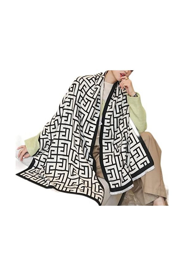 Tbkoly Écharpe en Cachemire à la Mode for Femme Color : WYT164-3, Size : A 