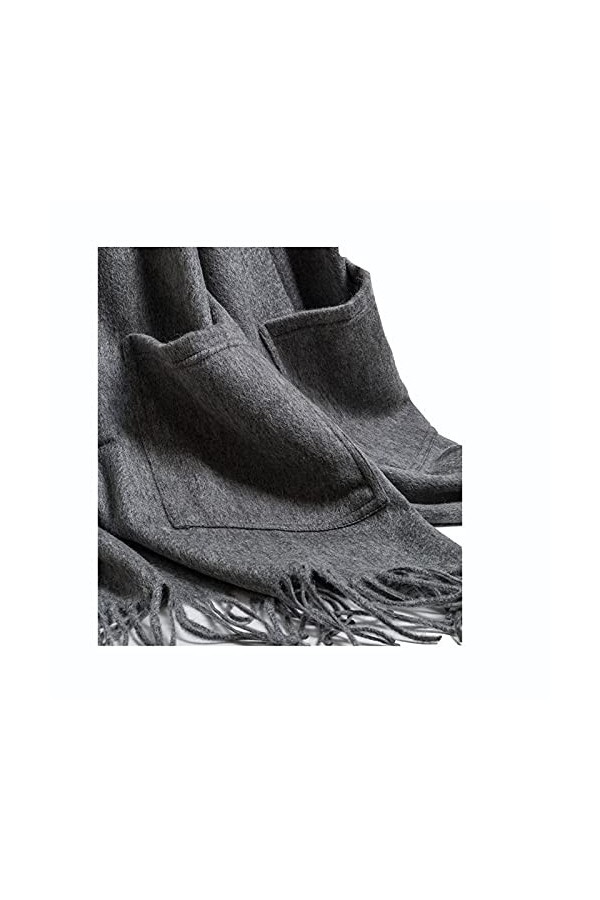 WUJNANG Poches Châle Wrap pour Femmes Couverture Polyvalente Écharpe Écharpe Bureau Chambre Climatisée Cadeau,Yellow-70X200cm