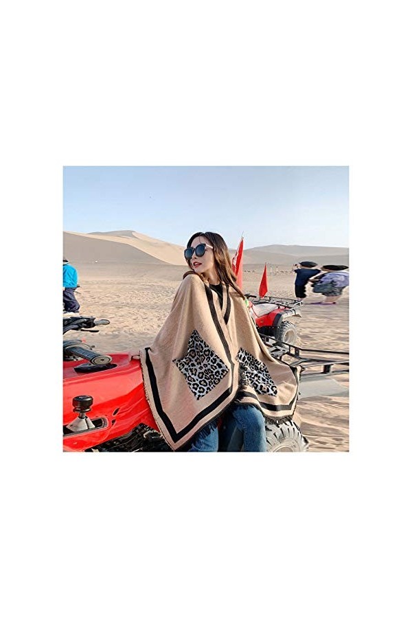 Écharpe à La Mode avec Poche Couverture Chaude Décharpes De Poncho dhiver pour Femmes Châles De Gland,Yellow9-150X130cm