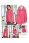 CCBUY Écharpes dhiver pour femme – Mode hiver femme rose écharpe en tricot solide femme Foulard châles enveloppes écharpes é