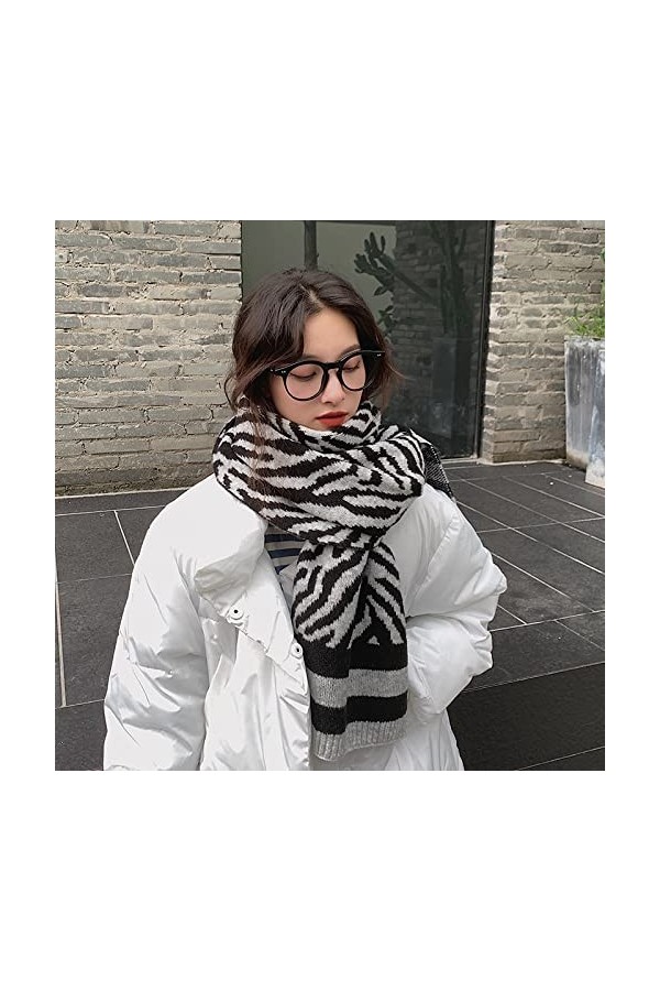 Écharpe de Noël Écharpe dhiver Chaud Imprimé Léopard Femmes Écharpe Doux Épaissir Écharpe Foulards Wrap Châle Dames Écharpes