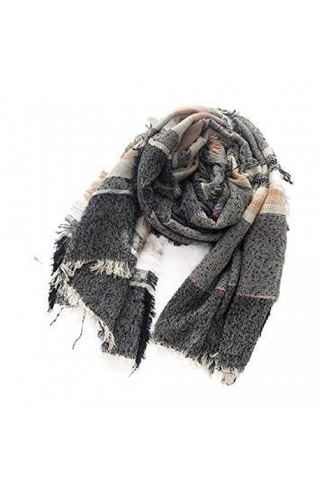 Écharpe de Noël Hiver Écharpe à Carreaux Écharpes Longues pour Femmes Châle Wrap Mode Plaid Hommes Écharpe Doux Chaud Dames É