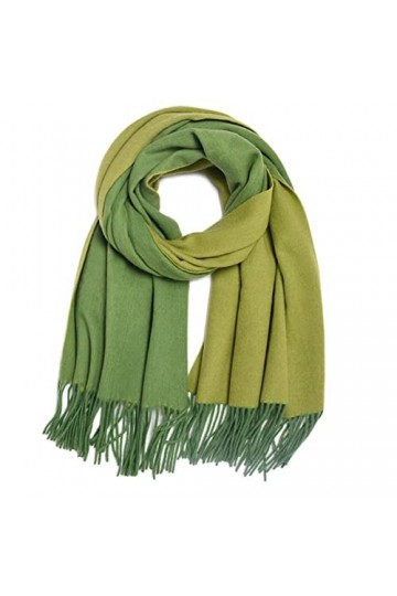 Foulard en Soie, Écharpes de Couverture pour Femmes Longue Couleur Unie Couverture Chaude Cachemire Doux Châle Color : Green