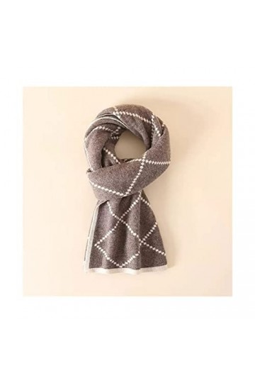 Femme Écharpe Écharpe en Laine de Mouton tricotée avec écharpe à Motif géométrique Long châle Chaud épaissi à Double Usage Éc