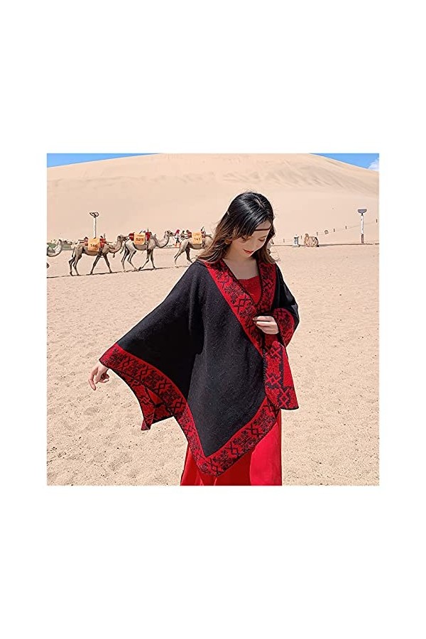 ZZLLFF Echarpe Les Femmes prennent Une Cape fractionnée à lextérieur en Automne à Ravel Imitation Cachwle Dual-Use Châle épa