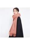 RFEGEF Coton Foulard,Écharpes Et Châles pour Dames Rose Foncé Laine De Mode Rétro Couleur Unie Épaissir Le Gland Long Doux Éc