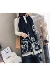 Femmes Cachemire Écharpe Hiver Pashmina Chaud Châles et Wraps Lady Imprimer Épais Couverture Cou Foulards Bufanda Color : C 