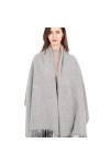 Écharpe châle en laine épaisse pour femme, écharpe chaude à pompon Pashmina pour lhiver