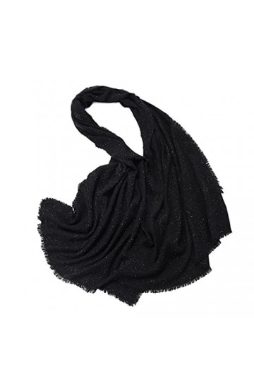 Foulard en Soie, Écharpes de Couverture pour Femmes Paillettes Grand Doux Cachemire Sensation Pashmina Châles Wraps Foulard L