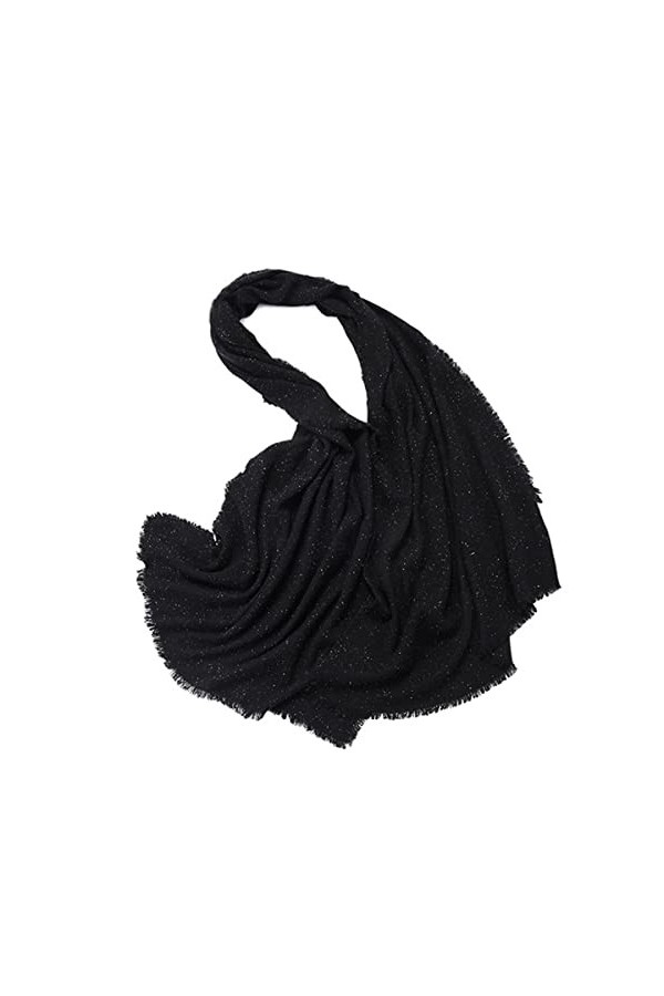 Foulard en Soie, Écharpes de Couverture pour Femmes Paillettes Grand Doux Cachemire Sensation Pashmina Châles Wraps Foulard L