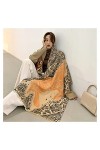 Écharpe Imprimé Floral Écharpe pour Femmes Écharpe Cachemire Pashmina dhiver Chaud Châles Femme Couverture Épaisse Wraps Fou