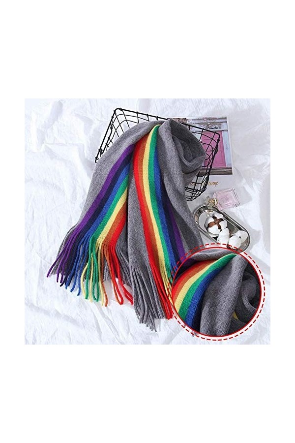 TWDYC Femmes Automne Hiver écharpe à Carreaux Cachemire tricoté épaissir Couverture Chaude Doux châles et enveloppes Pashmina