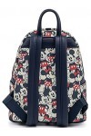 Loungefly Disney Mickey Minnie Mouse Mini Backpack Handbag AOP Red Navy