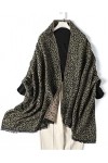 Tbkoly Châle à la Mode Écharpes Poncho Écharpe, châles en Cachemire for Femmes for Dame Maille imprimé léopard épais Chaud Co
