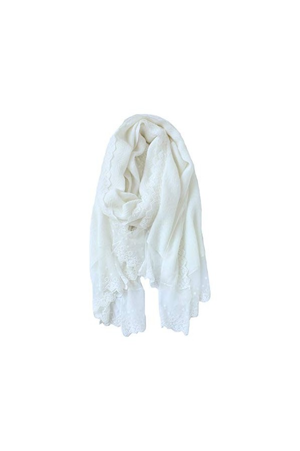YLiansong-home Écharpe dhiver pour Femmes Automne et Hiver en Laine écharpe Dentelle Broderie Long châle épais Warmth Doux é