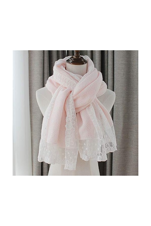 YLiansong-home Écharpe dhiver pour Femmes Automne et Hiver en Laine écharpe Dentelle Broderie Long châle épais Warmth Doux é