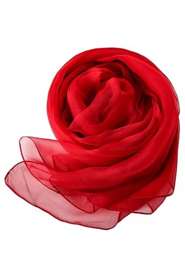 ABGRC Écharpe Écharpe en Soie de mûrier, châle étole en Voile Doux uni pour Femmes, écharpes au Design élégant et à la Mode, 