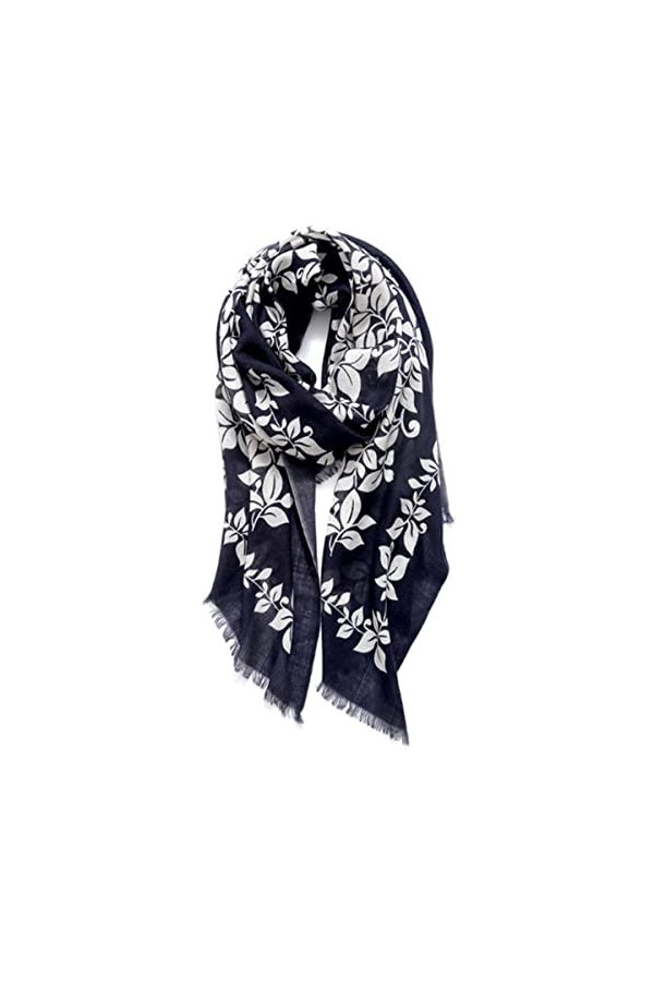Foulard en Soie, Écharpes de Couverture pour Femmes Hiver Sensation Chaude Wraps Imprimé Floral Léger Écharpe Élégante Foular