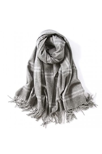Foulard en Soie, Couverture pour Femmes et Hommes Écharpe dhiver Longue et Chaude Écharpes en Cachemire Classique Tartan à C