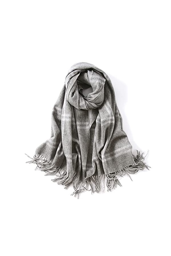 Foulard en Soie, Couverture pour Femmes et Hommes Écharpe dhiver Longue et Chaude Écharpes en Cachemire Classique Tartan à C
