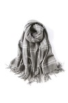 Foulard en Soie, Couverture pour Femmes et Hommes Écharpe dhiver Longue et Chaude Écharpes en Cachemire Classique Tartan à C