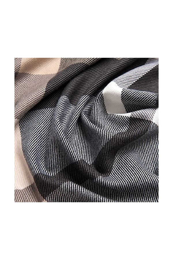 Foulard en Soie, Foulards dhiver Doux et Chauds en Laine Châle Dames Tartan à Carreaux Écharpe Couverture pour Femmes Coule