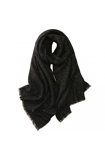 Foulard en Soie, Couverture pour Femmes et Hommes Écharpe dhiver avec Paillettes Écharpes Longues et Chaudes en Cachemire Ta