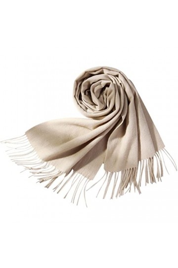 Foulard en Soie, Écharpes de Couverture pour Femmes 100% Laine Écharpe de Couverture surdimensionnée dhiver Chaud avec Frang